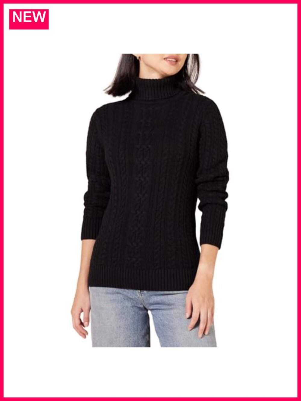 Women's Cotton Cable Knit Turtleneck Sweater Long Sleeve Fisherman Pullover